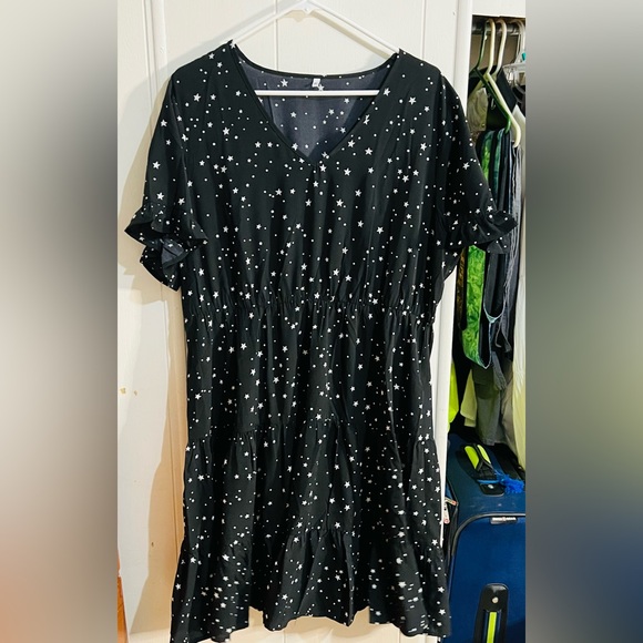 Black with White Stars Ritera Dress - Picture 1 of 6